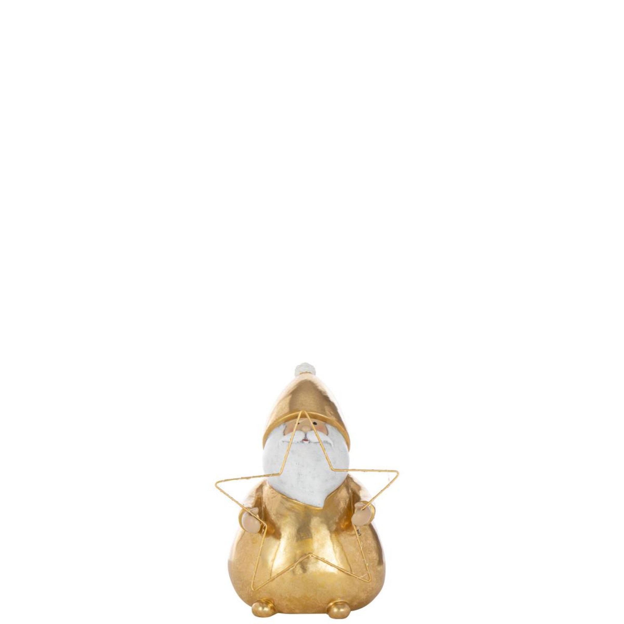Voir la diapositive 2 : J-LINE Père-noël à led  étoile  32cm doré