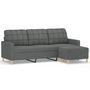 Voir la diapositive 2 : VIDAXL Canape a 3 places avec repose-pieds Gris fonce 180 cm Tissu