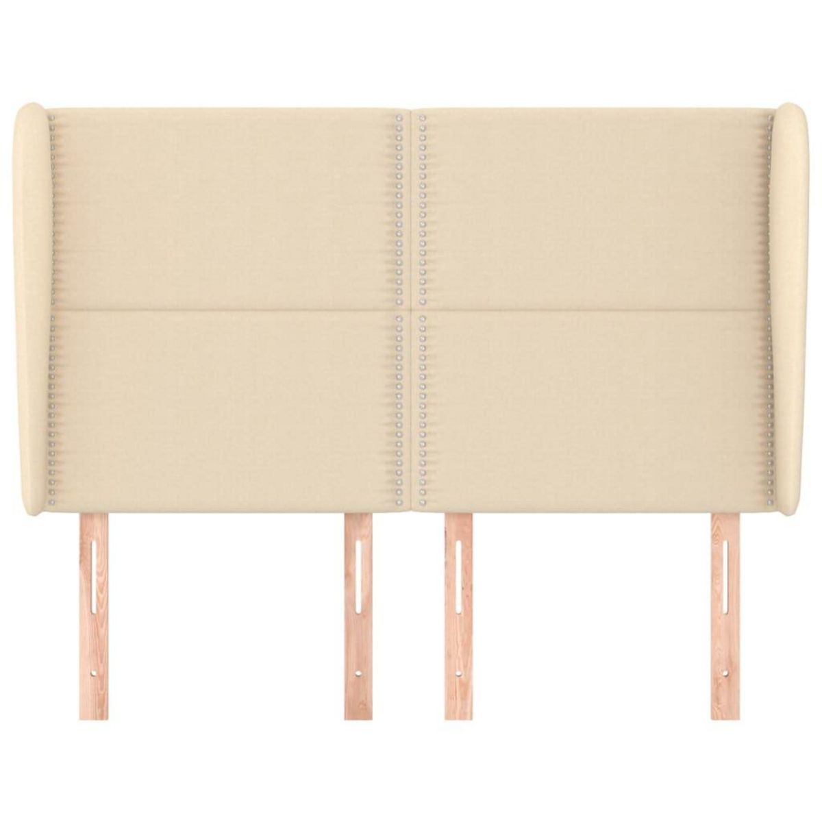 VIDAXL Tete de lit avec oreilles Creme 147x23x118/128 cm Tissu