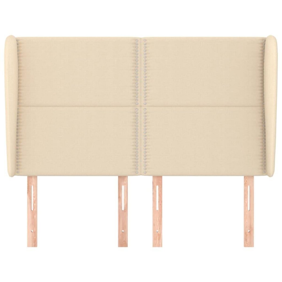 VIDAXL Tete de lit avec oreilles Creme 147x23x118/128 cm Tissu