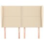 Voir la diapositive 3 : VIDAXL Tete de lit avec oreilles Creme 147x23x118/128 cm Tissu
