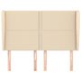 Voir la diapositive 3 : VIDAXL Tete de lit avec oreilles Creme 147x23x118/128 cm Tissu