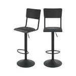 Rendez vous déco Lot de 2 chaises de bar réglables 60/80 cm en bois noir - Clem. Coloris disponibles : Marron, Noir