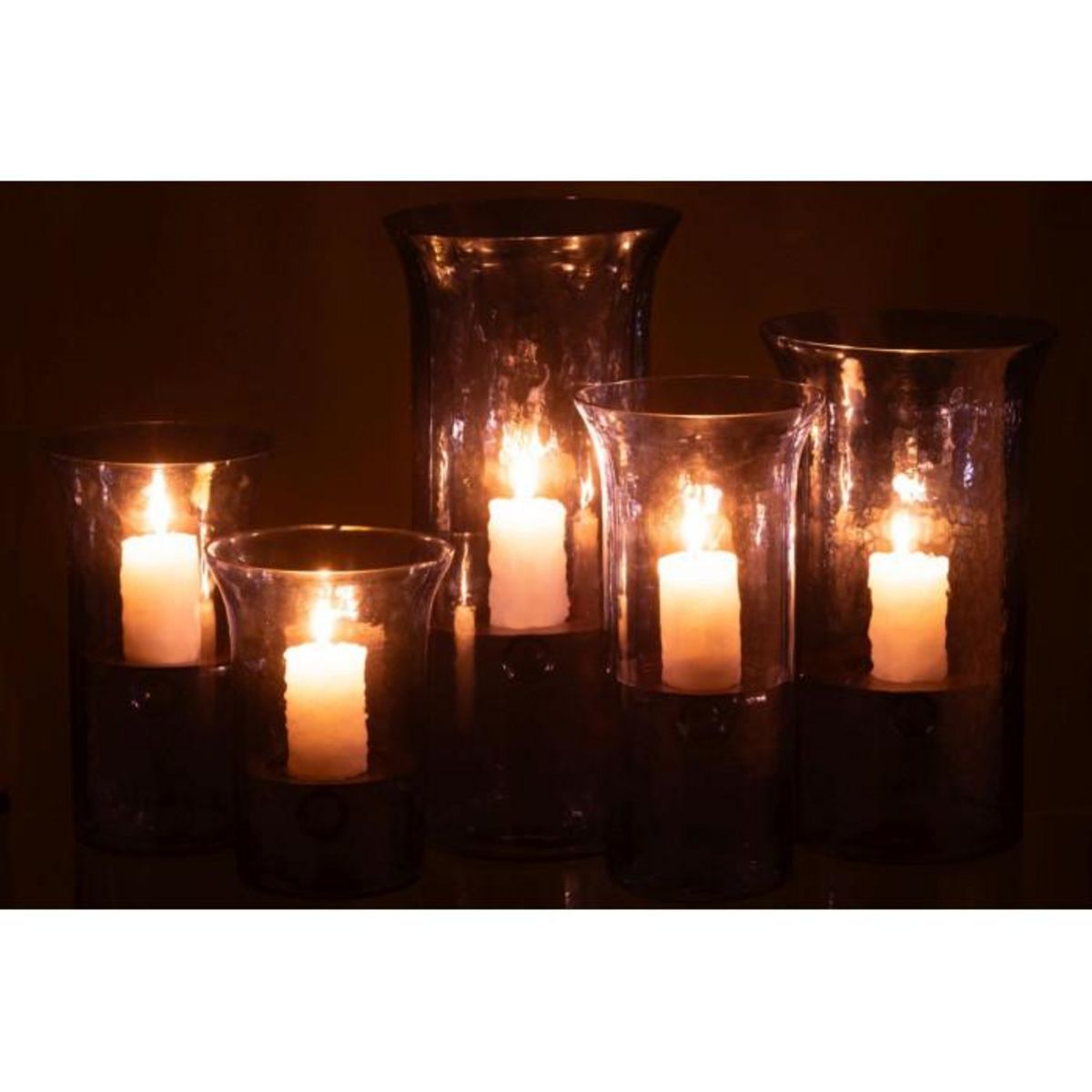 Paris Prix Photophore Étroit en Verre  Tarifa  30cm Bleu