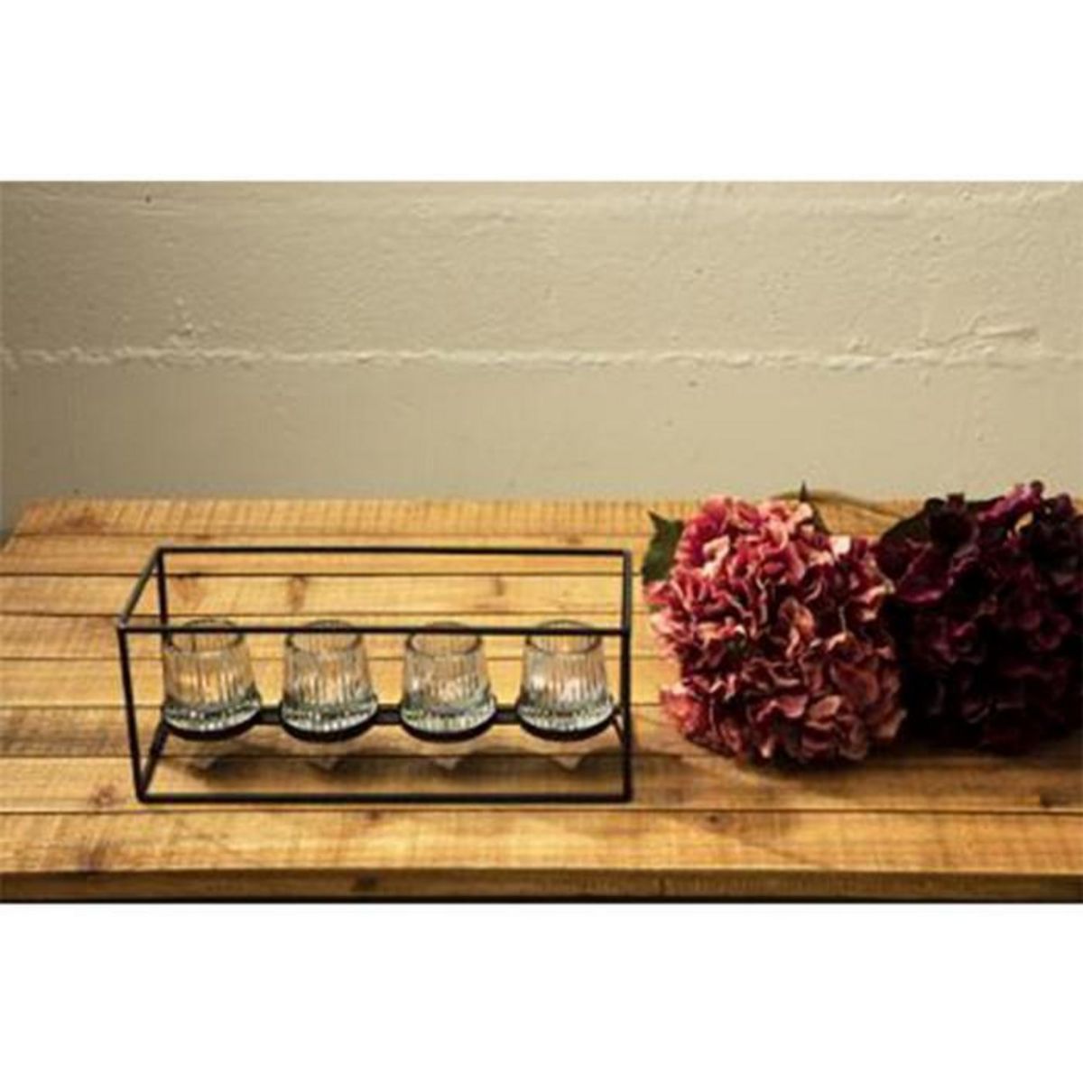 ATMOSPHERA Lot de 4 Photophores Déco  Fantaisie  37cm Noir