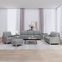 Voir la diapositive 1 : VIDAXL Ensemble de canapes 4 pcs avec coussins Gris clair Tissu