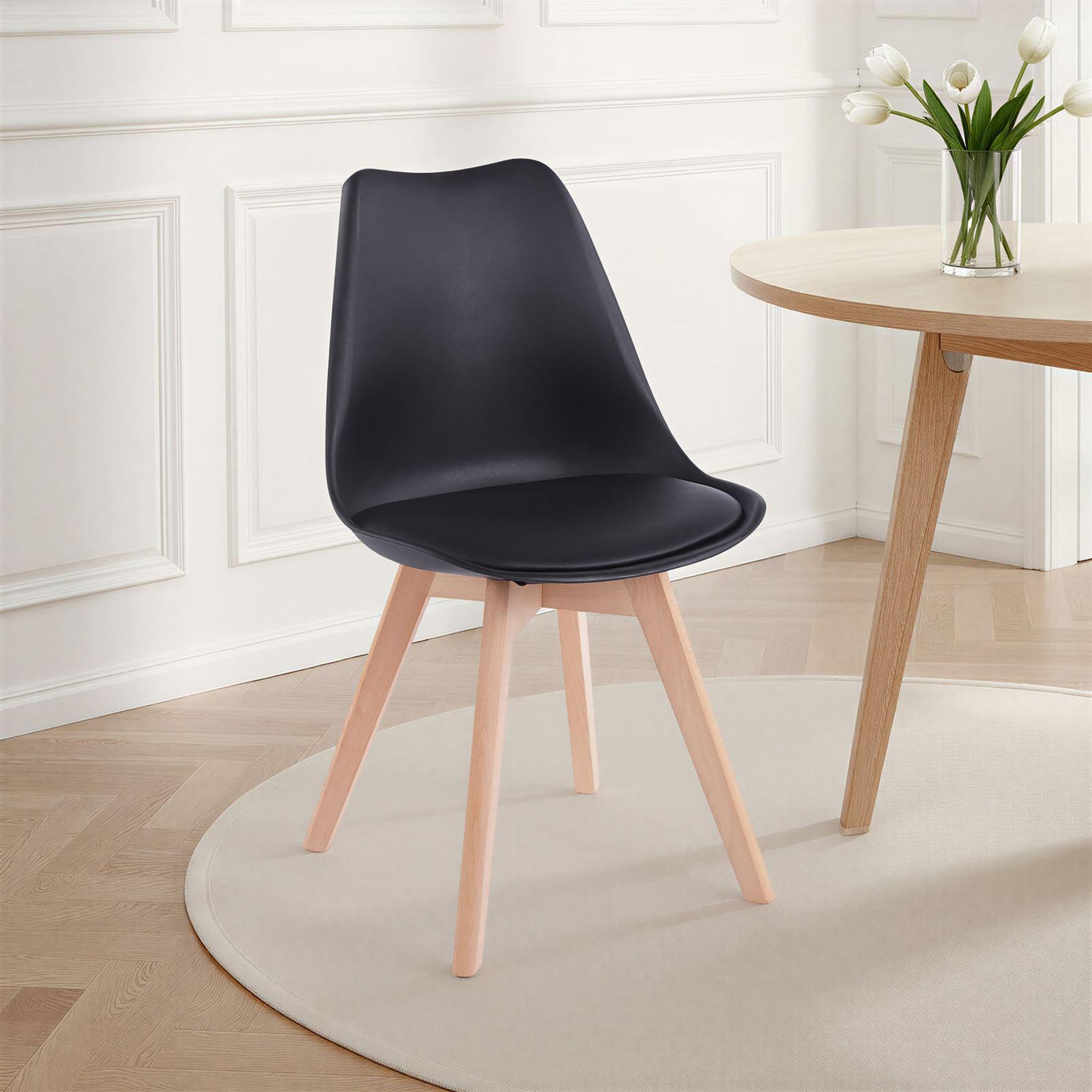Voir la diapositive 2 : IDIMEX Lot de 4 chaises scandinaves abby, en synthétique
