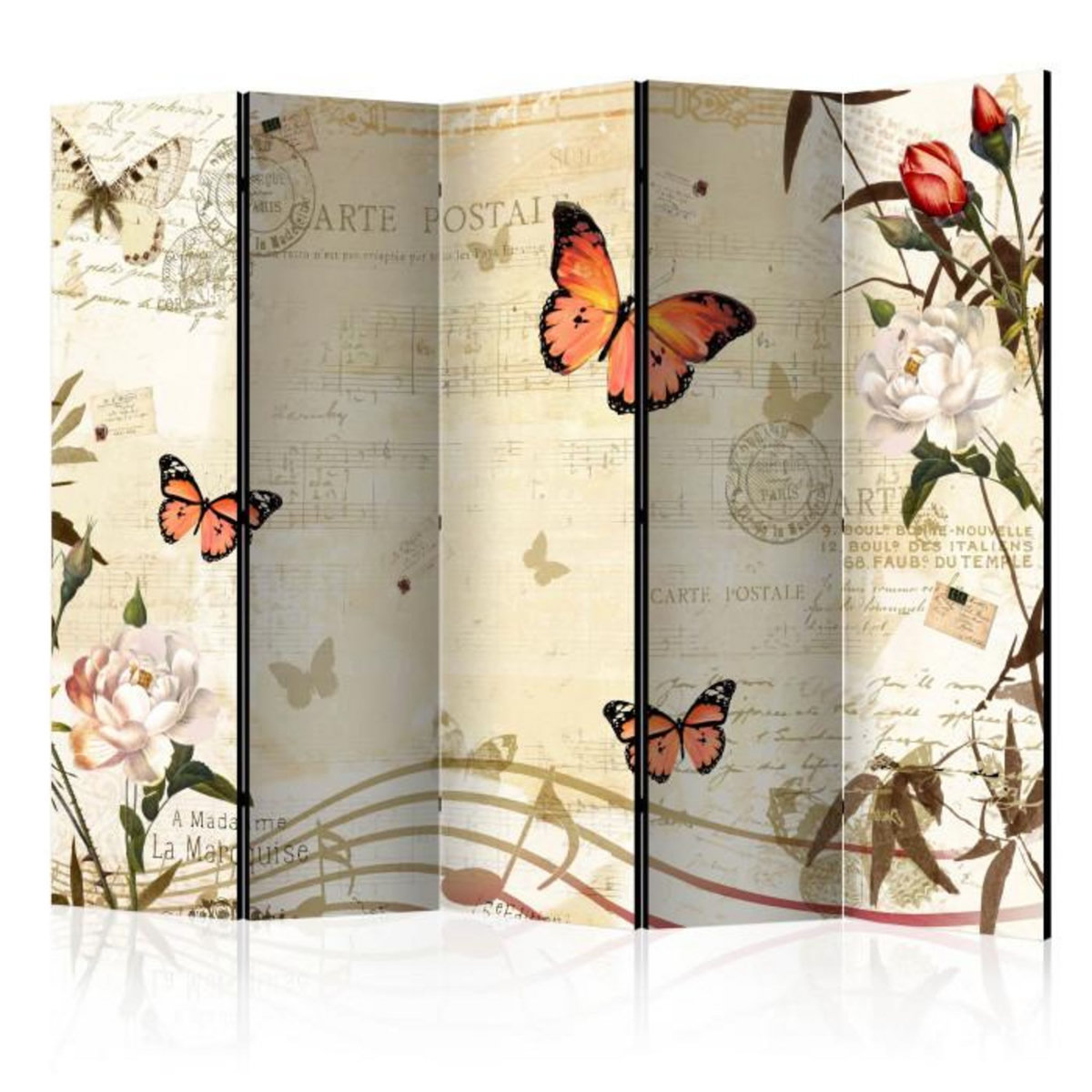 Paris Prix Paravent 5 Volets  Melodies of Butterflies  172x225cm