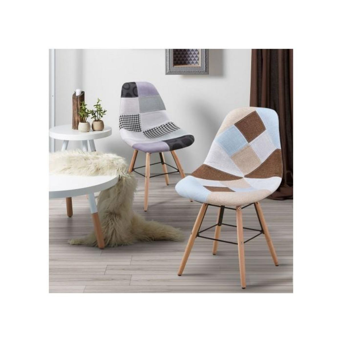 Paris Prix Lot de 2 Chaises Design  Floraz  82cm Gris