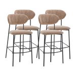 LISA DESIGN Rosita - lot de 4 tabourets de bar - en tissu - beige. Coloris disponibles : Beige