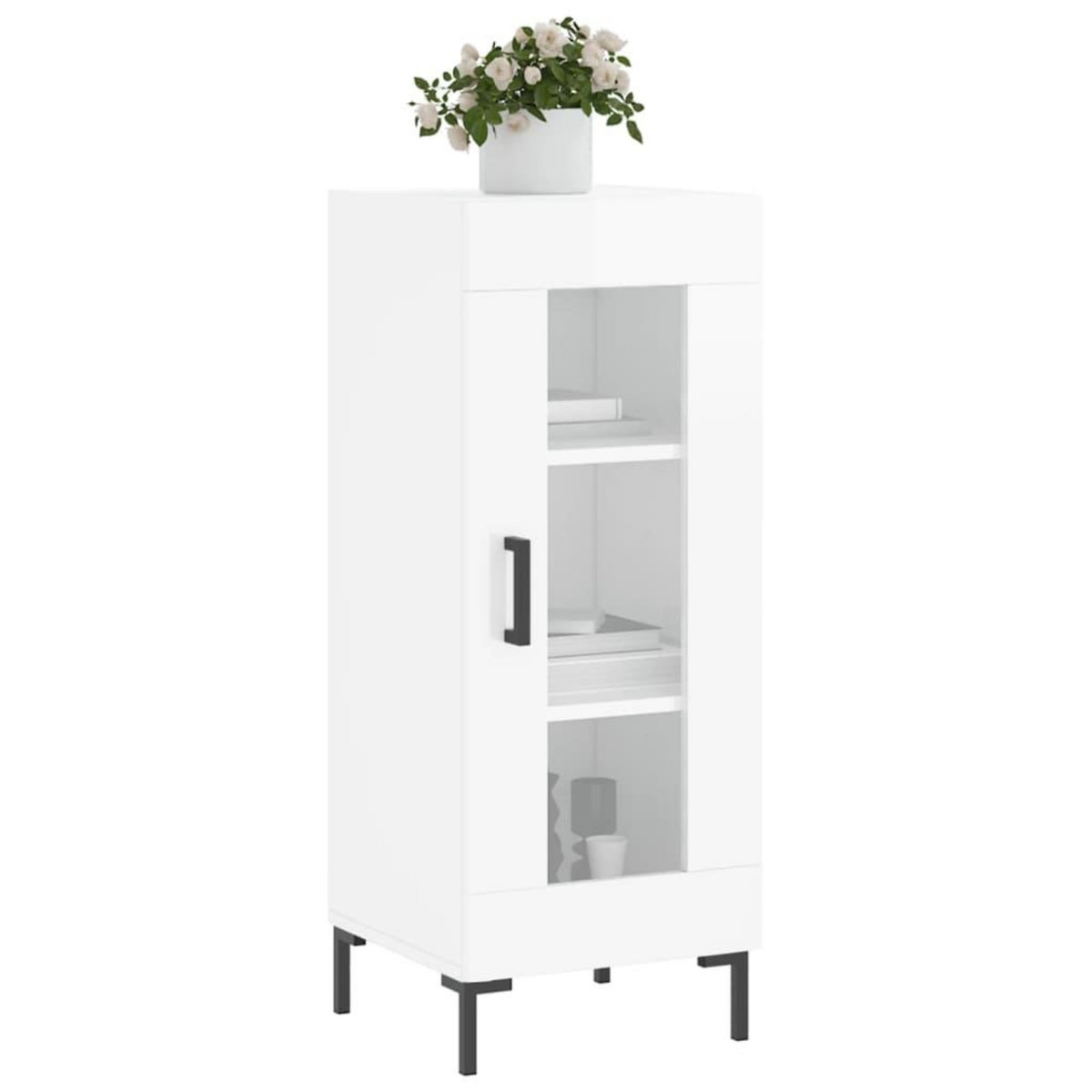 VIDAXL Buffet Blanc brillant 34,5x34x90 cm Bois d'ingenierie