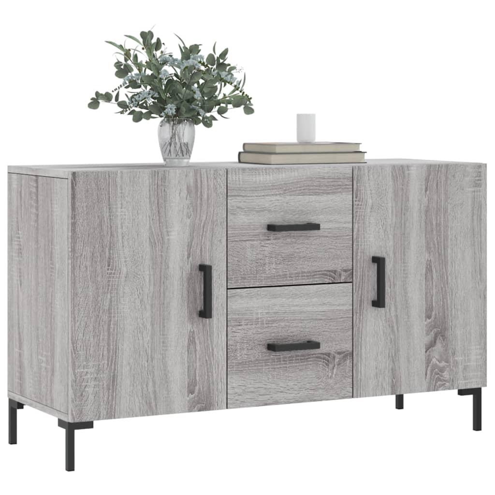 Voir la diapositive 3 : VIDAXL Buffet sonoma gris 100x36x60 cm bois d'ingenierie