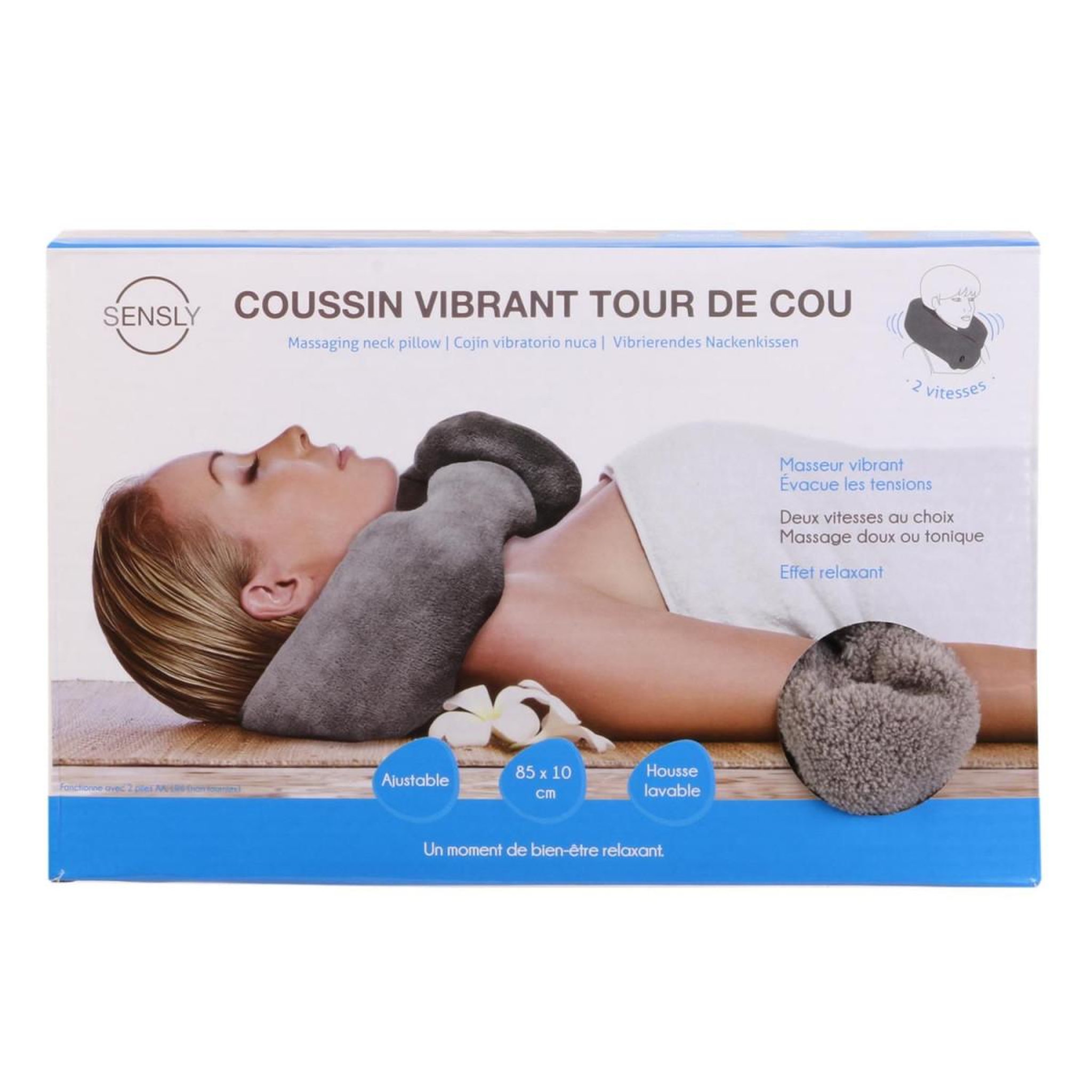Voir la diapositive 5 : SENSLY Coussin vibrant  tour de cou  85cm gris