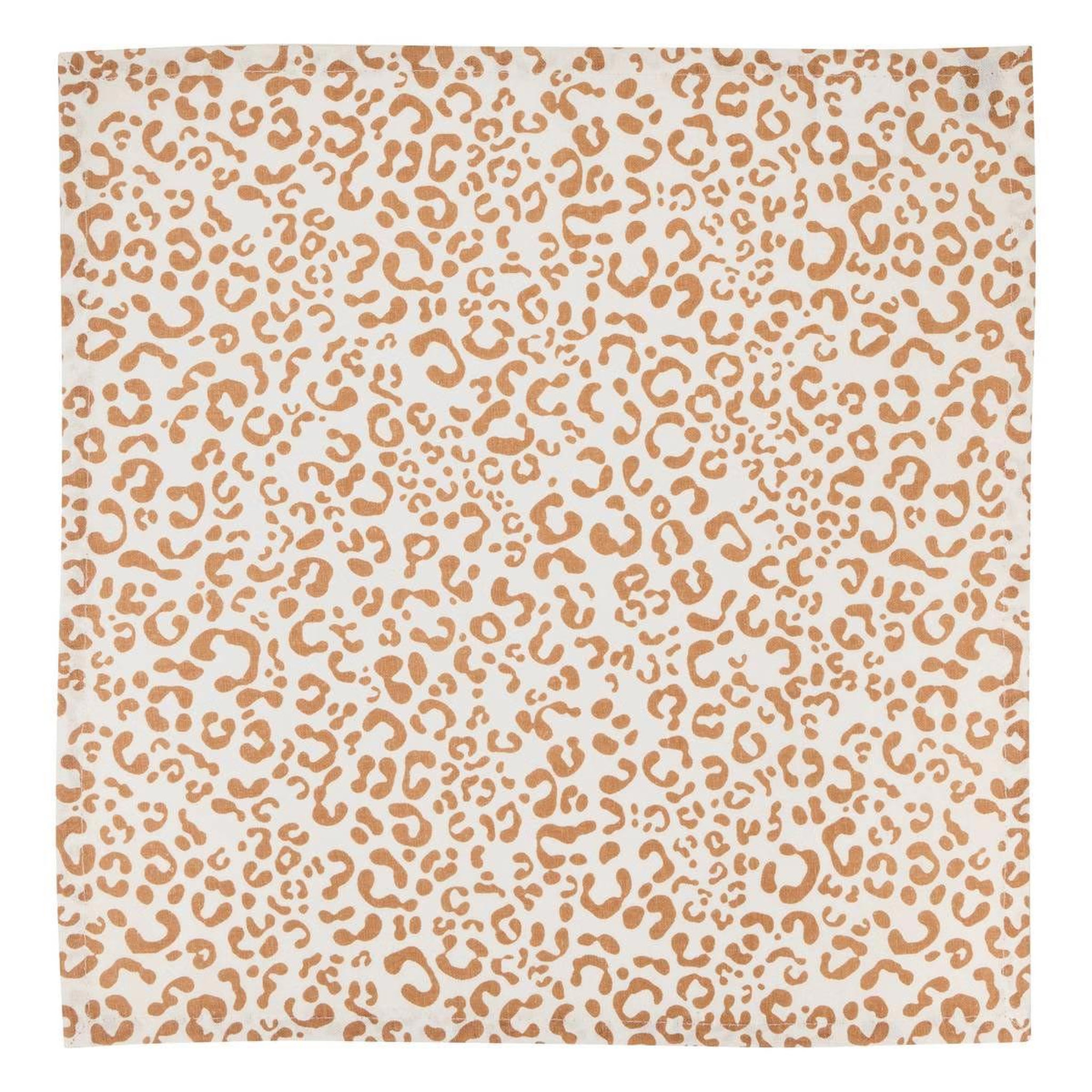 Voir la diapositive 2 : ATMOSPHERA Lot de 4 serviettes de table  leopardi  40x40cm beige