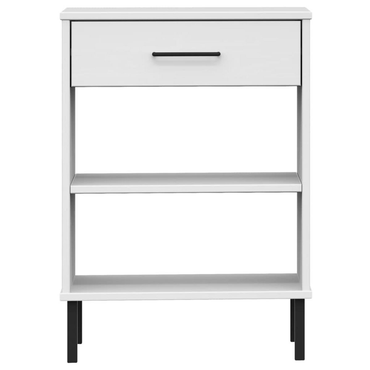 VIDAXL Armoire console avec pieds en metal Blanc Bois pin massif OSLO