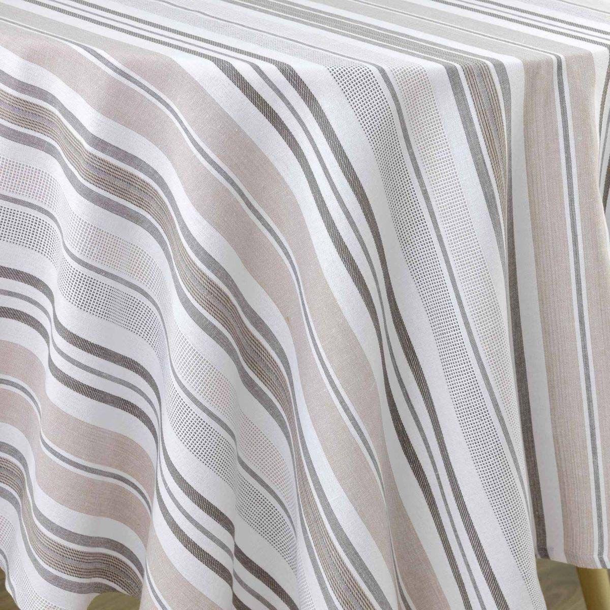 Voir la diapositive 2 : Douceur d'Intérieur Nappe ronde imprimé  melina  180cm gris