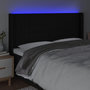 Voir la diapositive 4 : VIDAXL Tete de lit a LED Noir 203x16x118/128 cm Tissu