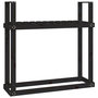 Voir la diapositive 2 : VIDAXL Support pour bois de chauffage Noir 110x35x108,5 cm Bois de pin