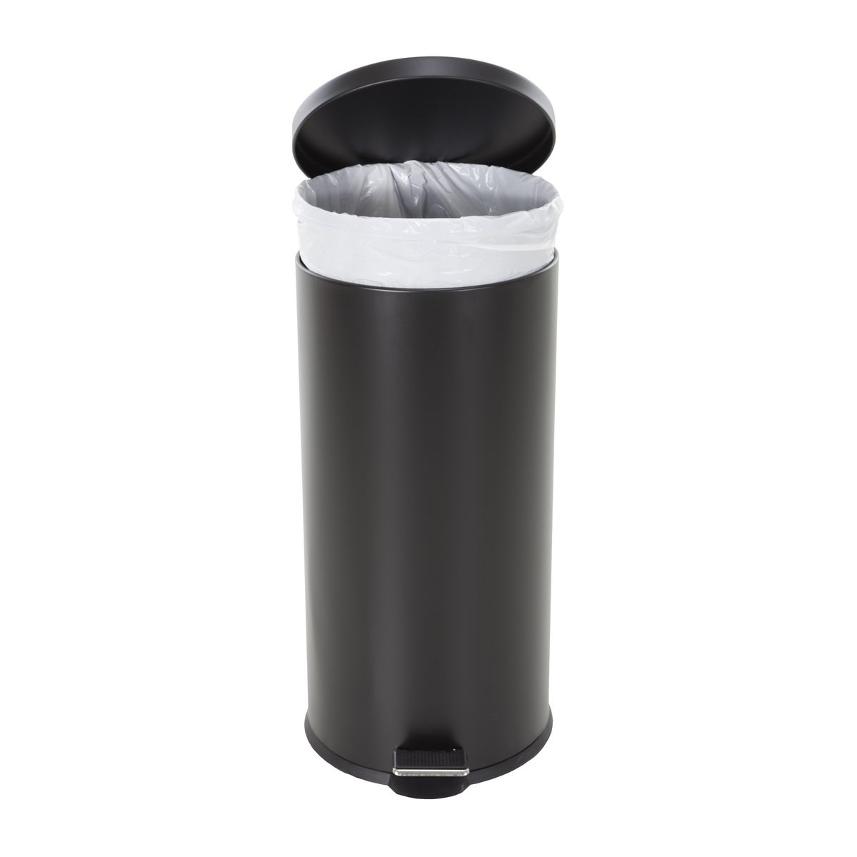 SELEKTA Poubelle à pédale 30L Noir mat