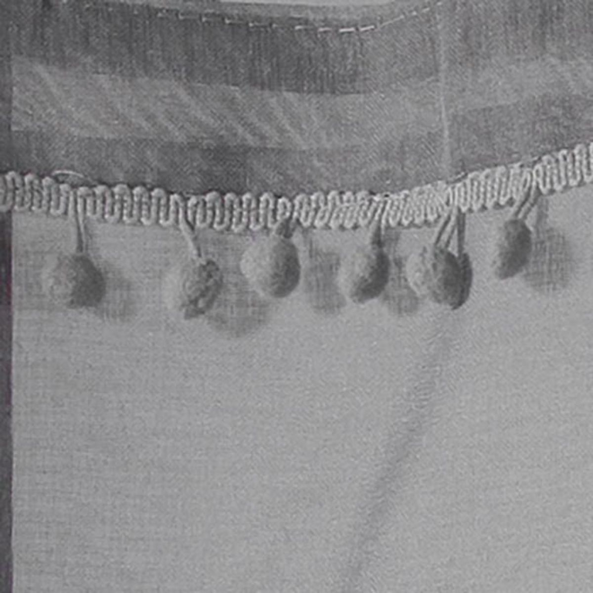 Paris Prix Paire de Voilages à Pompons  Poupette  60x120cm Gris