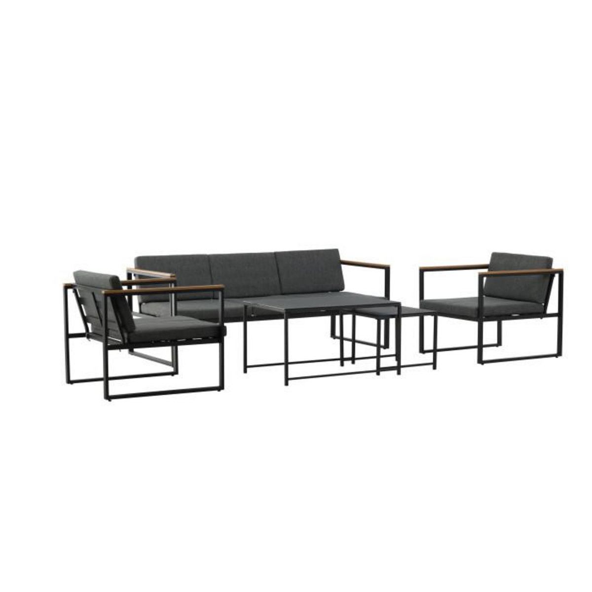 Paris Prix Salon de Jardin 5 Places  Dakar  188cm Gris