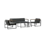 Paris Prix Salon de Jardin 5 Places  Dakar  188cm Gris