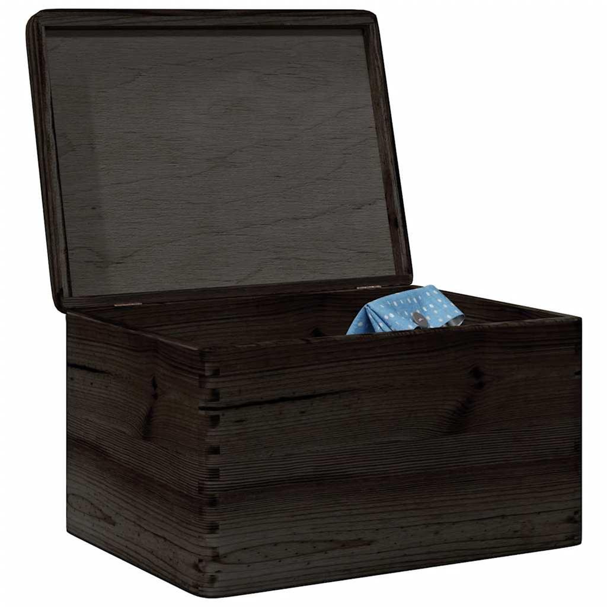 VIDAXL Boîte en bois avec couvercle noir 40x30x23cm bois de pin massif
