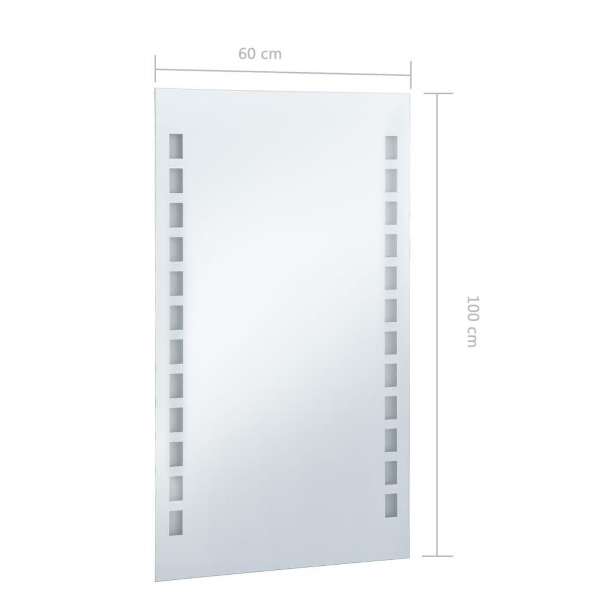 VIDAXL Miroir mural a LED pour salle de bains 60x100 cm