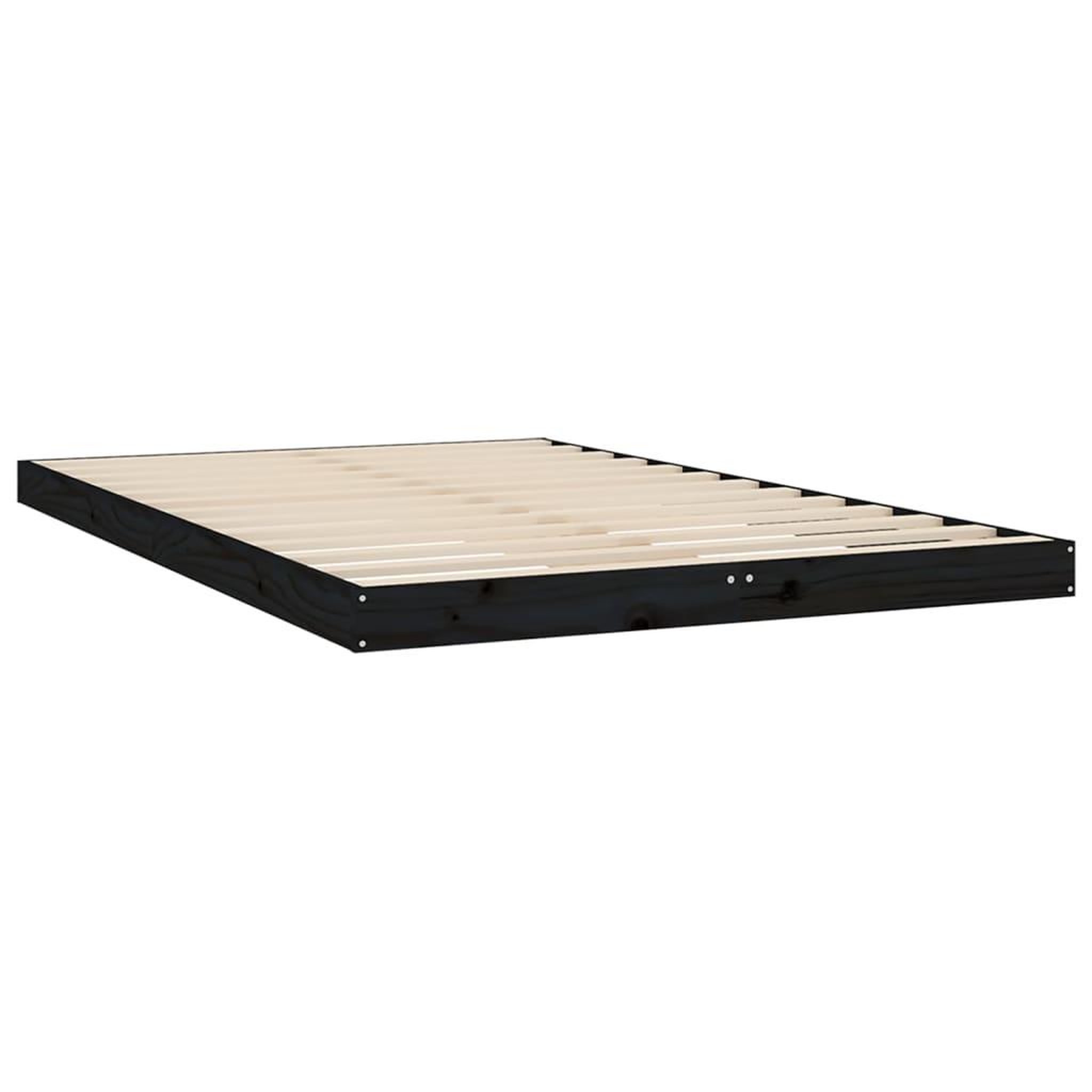 Voir la diapositive 4 : VIDAXL Cadre de lit sans matelas noir 120x200 cm bois de pin massif