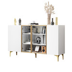 MERAX Buffet 4 porte(s) 0 tiroir(s) - 150 cm blanc mdf