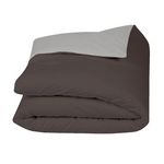 ACTUEL Housse de couette bicolore en coton 57 fils. Coloris disponibles : Taupe, Bleu, Beige, Rouge, Gris
