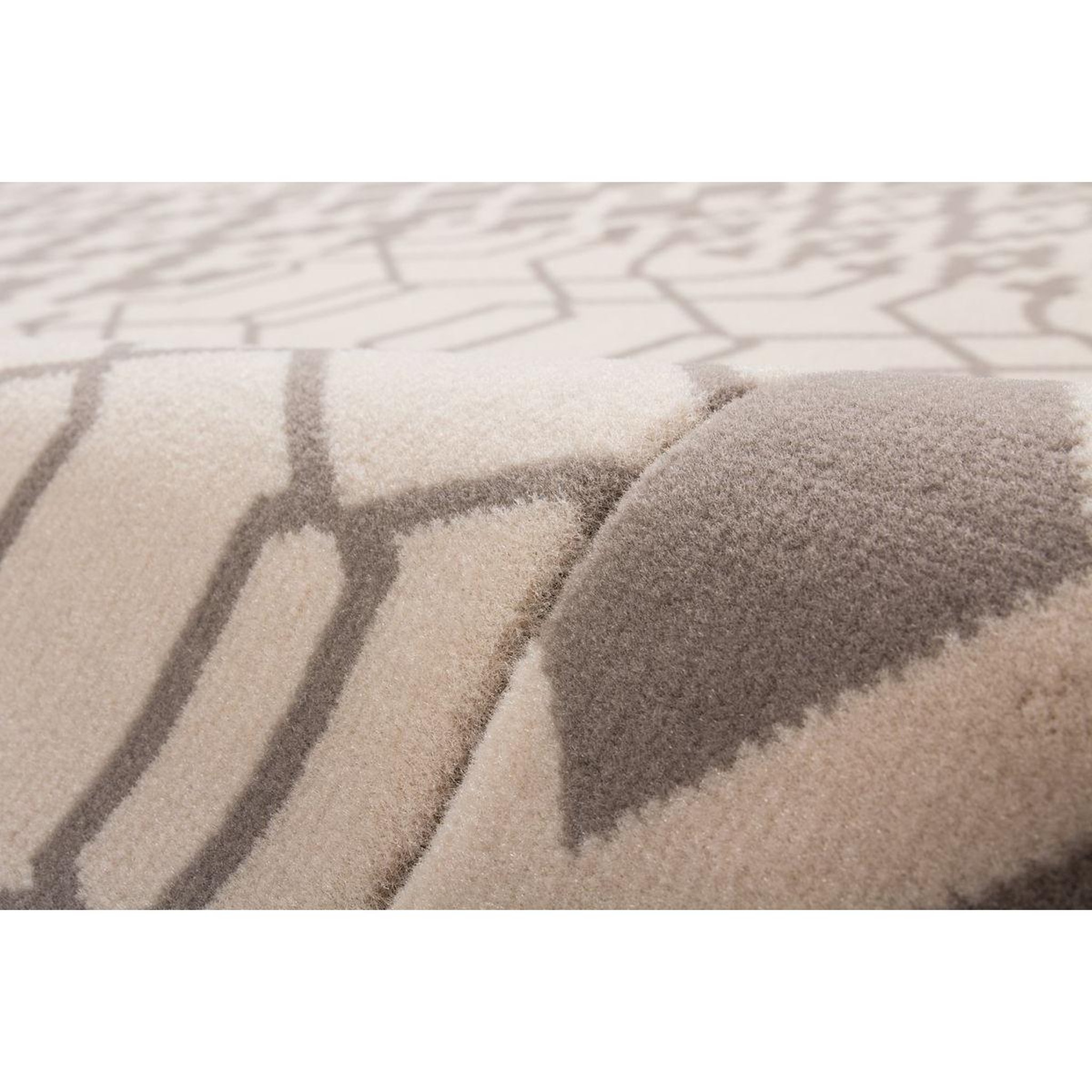 Voir la diapositive 3 : Paris Prix Tapis tissé géométrique à poils courts  lina  taupe
