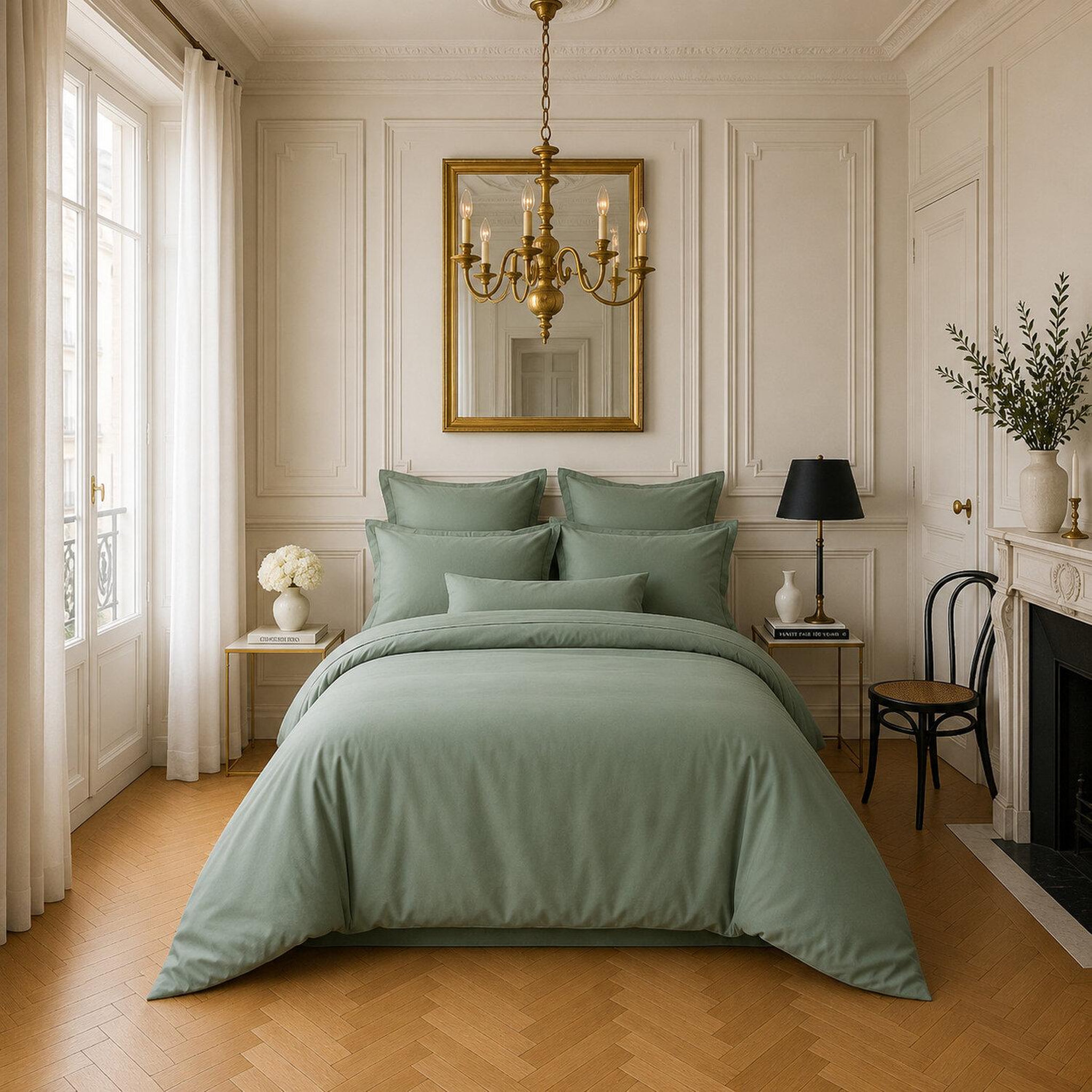 Voir la diapositive 1 : BATON ROUGE Housse de couette 100% satin de coton 105 fils uni