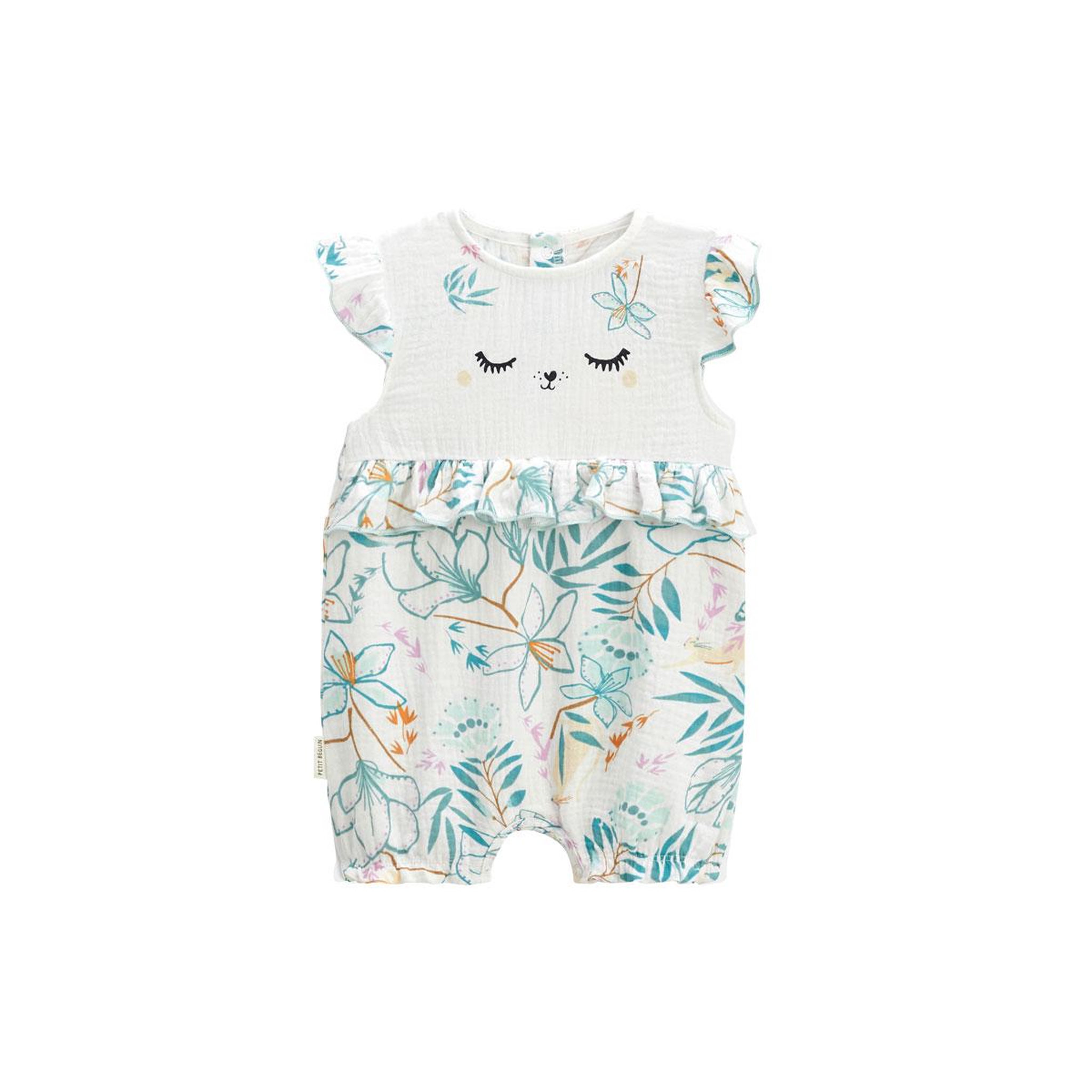 Voir la diapositive 1 : Petit Béguin Barboteuse bébé en gaze de coton Patroika