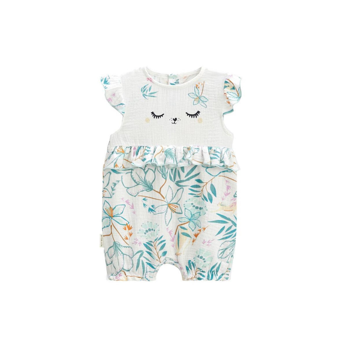 Petit Béguin Barboteuse bébé en gaze de coton Patroika