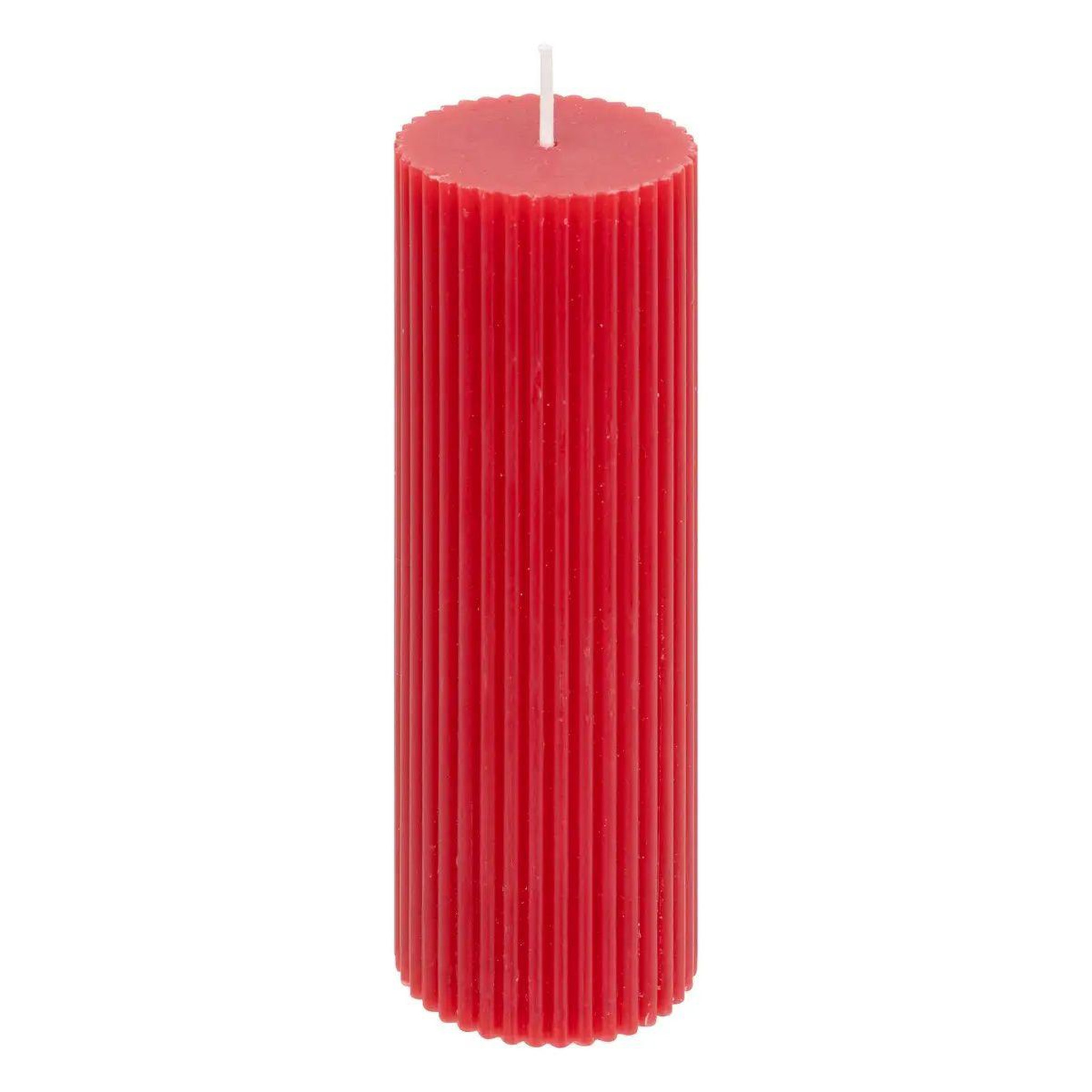 ATMOSPHERA Bougie déco  demi  14cm rouge