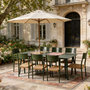 Voir la diapositive 2 : CONCEPT USINE Ensemble table de jardin 200 cm et 8 fauteuils kaki effet rotin CANBERRA