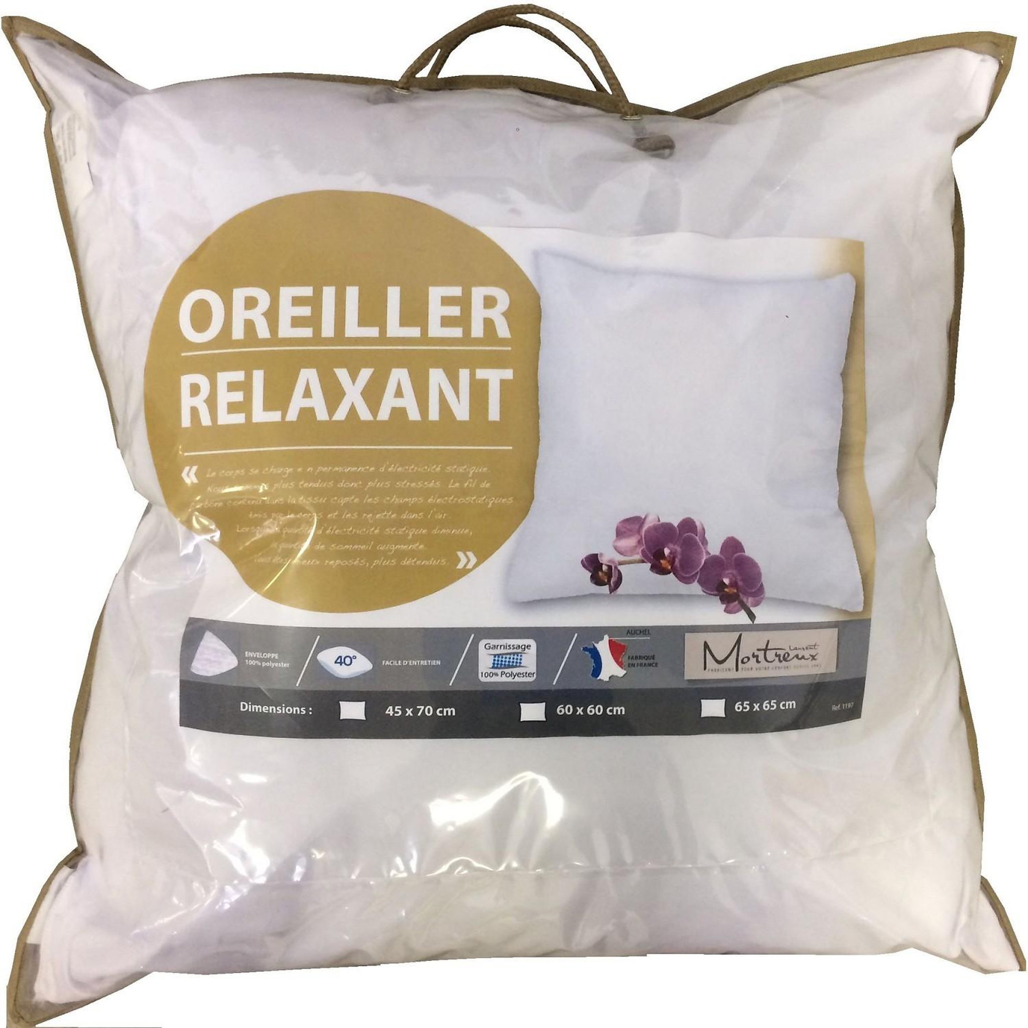 Voir la diapositive 1 : Home collection Oreiller relaxant 60x60cm fabrication francaise
