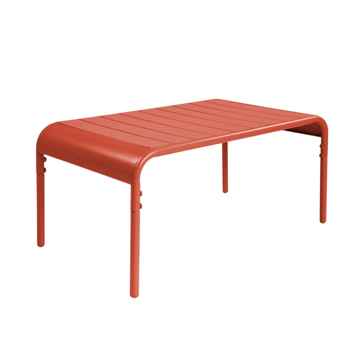 SWEEEK Table basse de jardin rectangulaire acier 90cm terracotta - Amélia