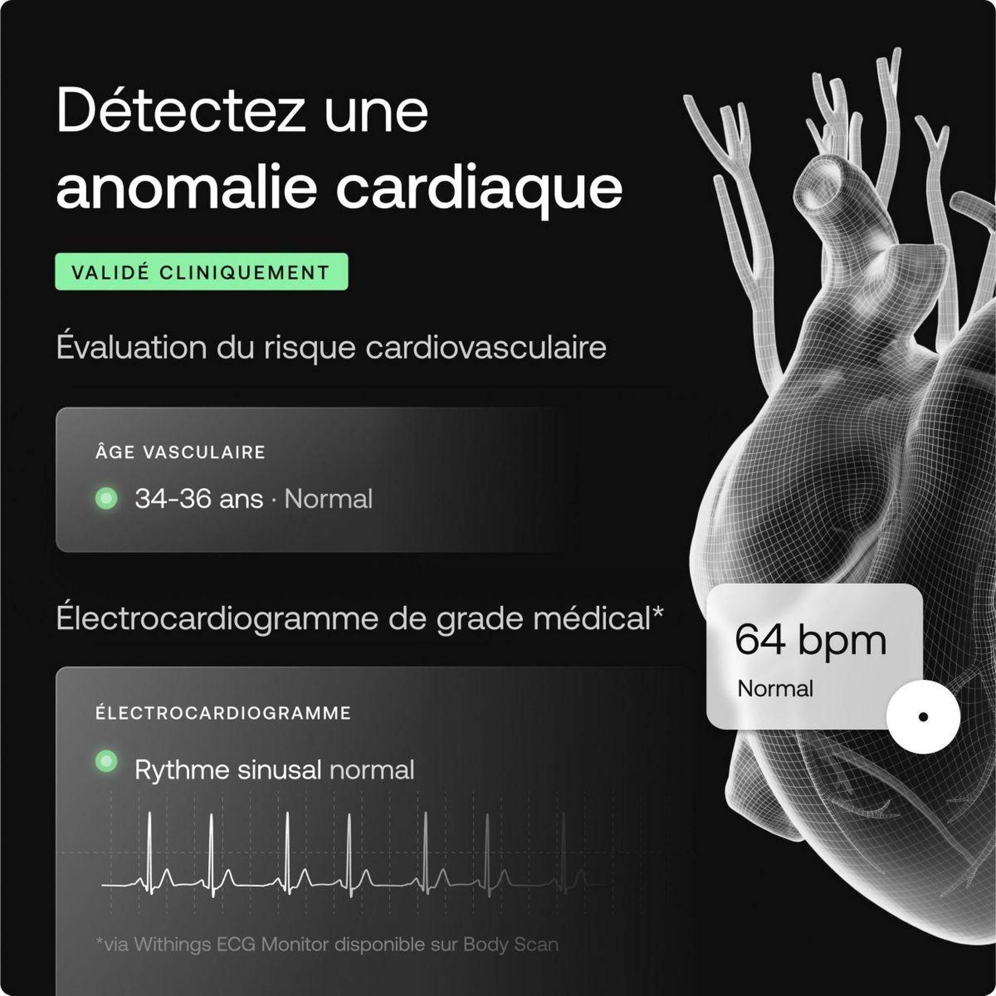 Voir la diapositive 3 : WITHINGS Pèse personne connecté body scan blanche