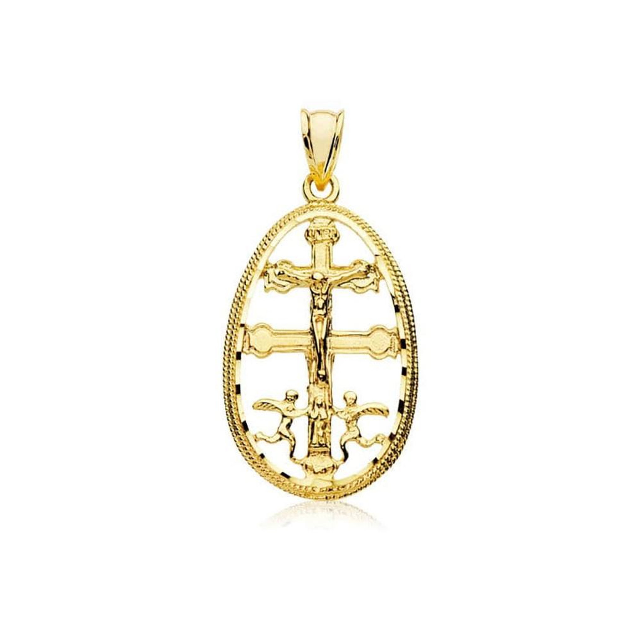 L'ATELIER D'AZUR Pendentif  - Médaille Christ sur la Croix Or Jaune - Chaine Offerte