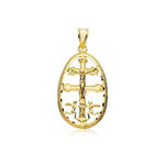 L'ATELIER D'AZUR Pendentif  - Médaille Christ sur la Croix Or Jaune - Chaine Offerte