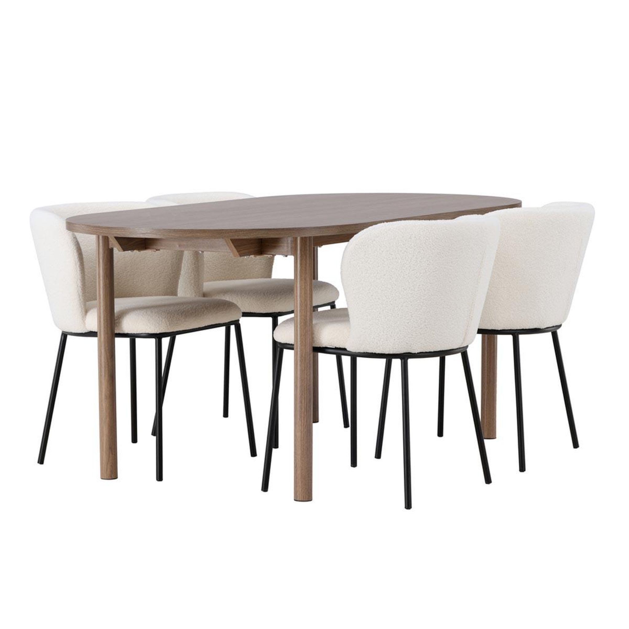 Paris Prix Ensemble table à manger & 4 chaises  andy & edina  180cm naturel & blanc