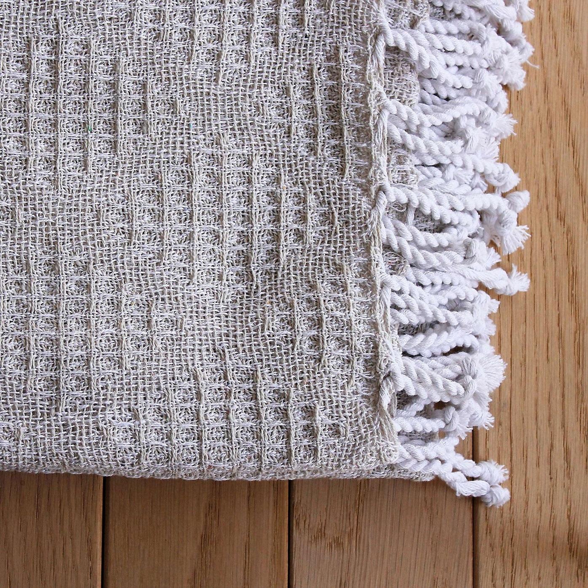 Voir la diapositive 2 : Eden Plaid a franges effet tricot dune