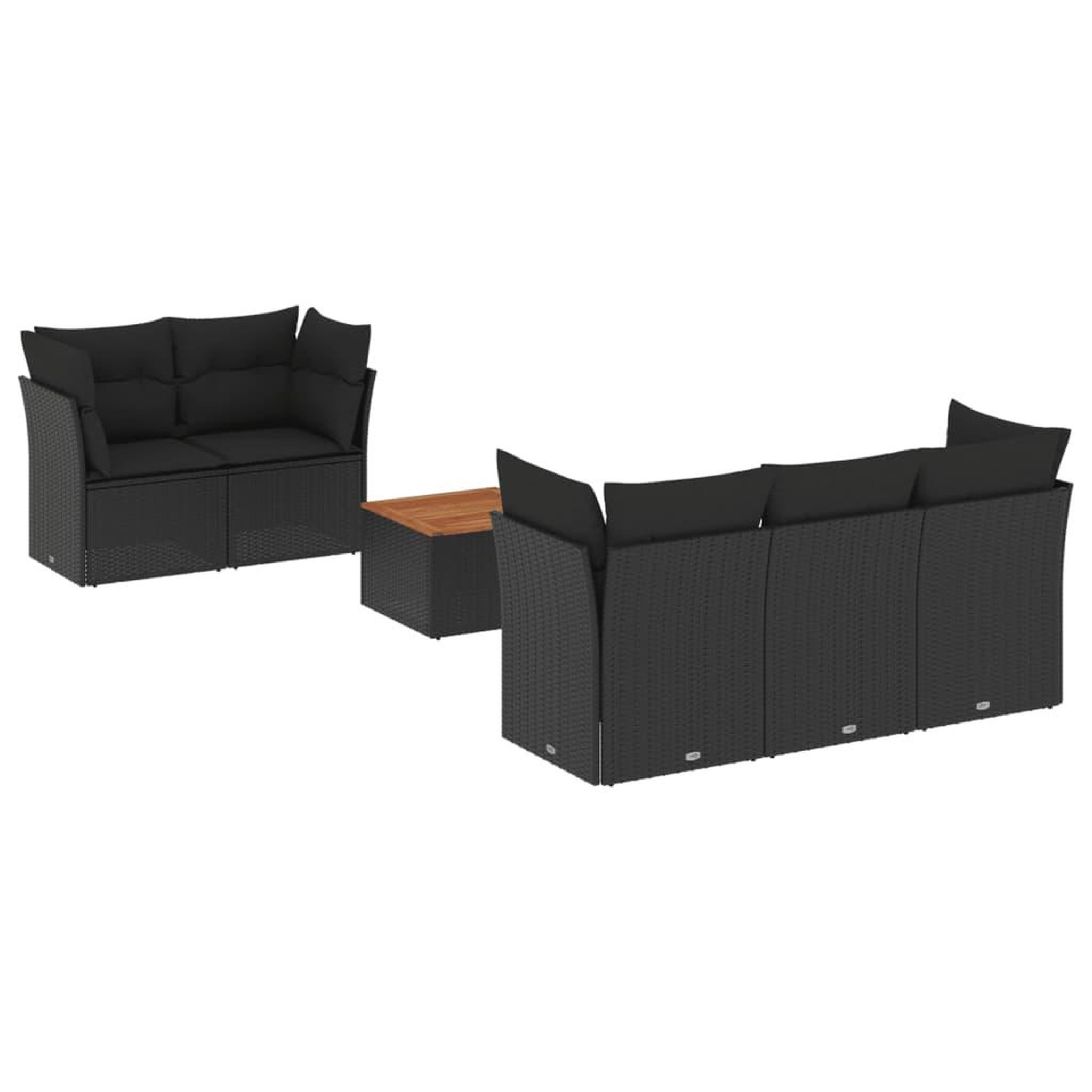 Voir la diapositive 2 : VIDAXL Salon de jardin 6 pcs avec coussins noir resine tressee