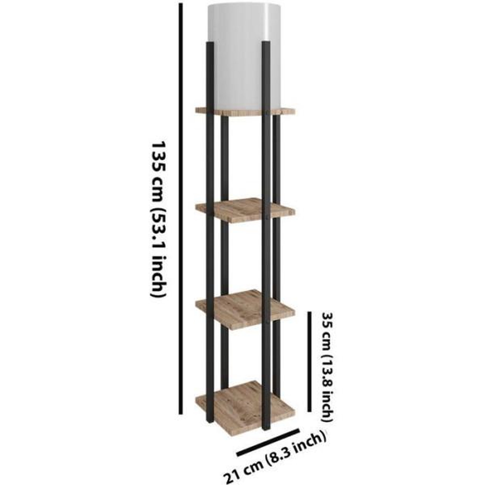 Voir la diapositive 4 : MRED Lampadaire D BY M.RED Natural Black - MDF - Design contemporain - Eclairage