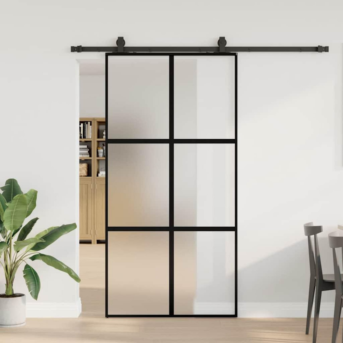 VIDAXL Porte coulissante avec kit de quincaillerie noir 102,5x205 cm