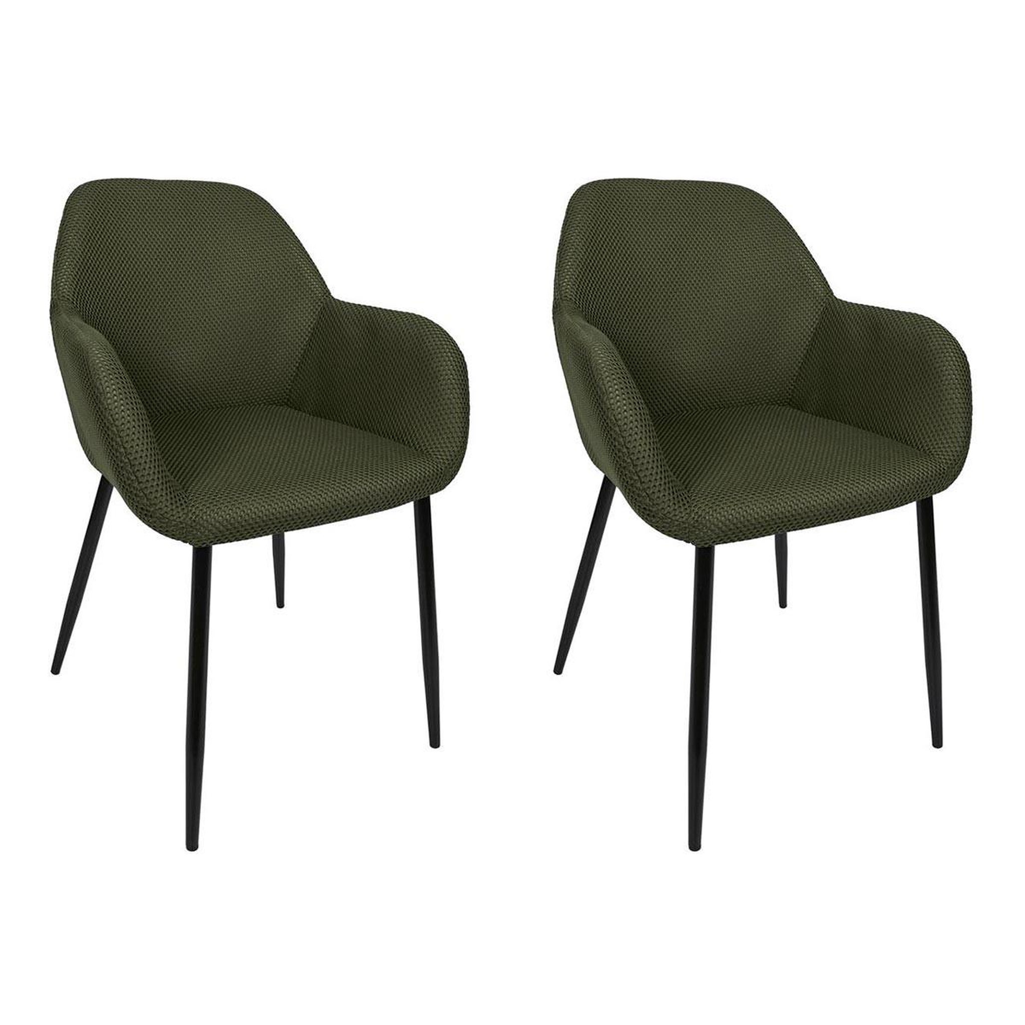 The Home Deco Factory Lot de 2 chaises fauteuil  atome  85cm kaki