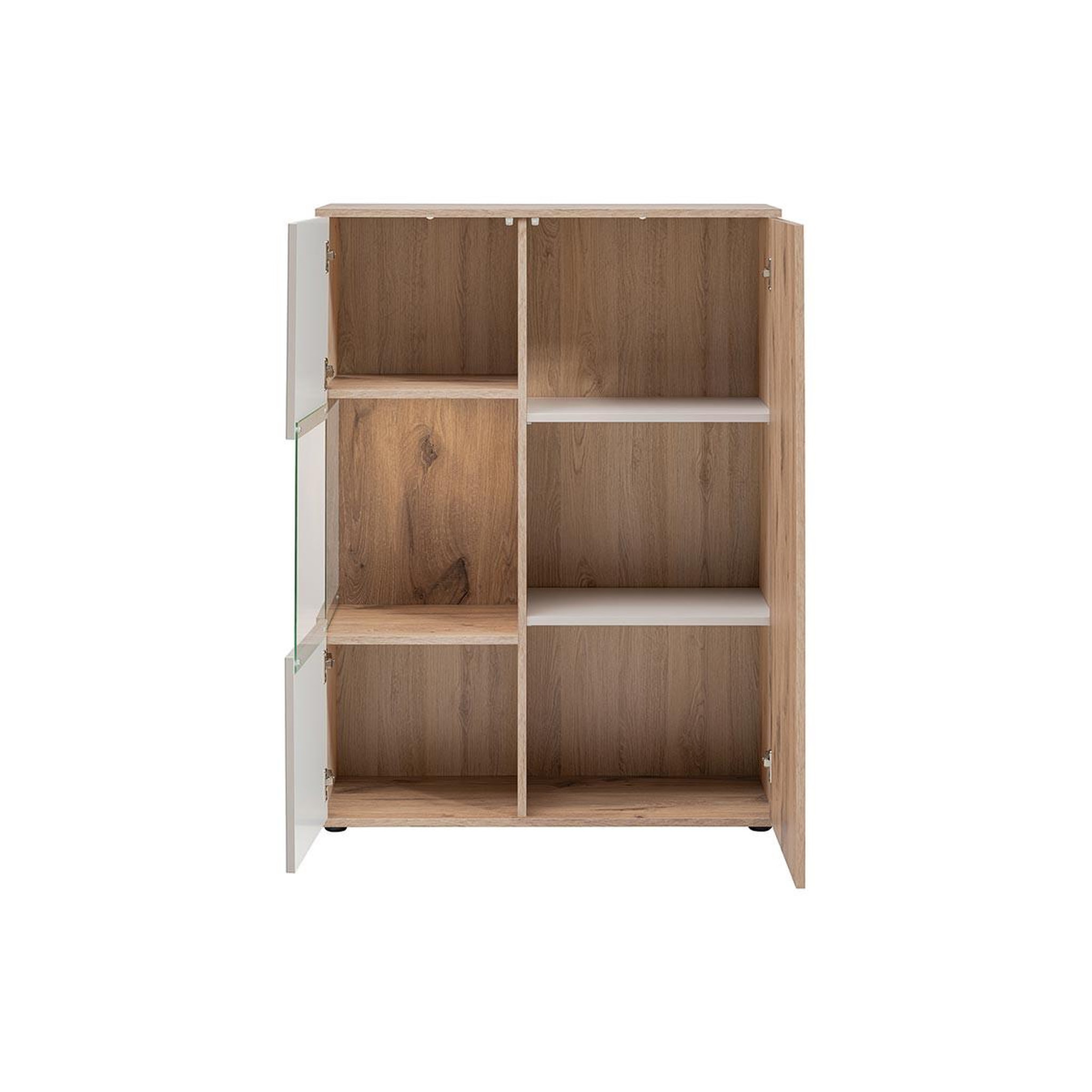 Voir la diapositive 2 : Paris Prix Meuble de rangement bas rainuré  catalina  120cm naturel