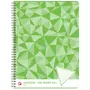 AUCHAN  Cahier 24x32cm 100 pages petits carreaux 5x5 à spirale vert motif feuilles